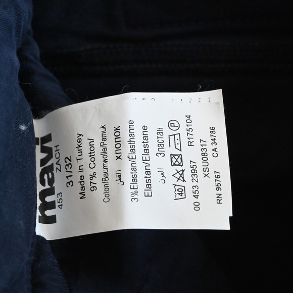 Mavi 31x32 Zach Straight Brushed Navy Blue Twill Flex Denim Mens Jeans - Picture 7 of 9